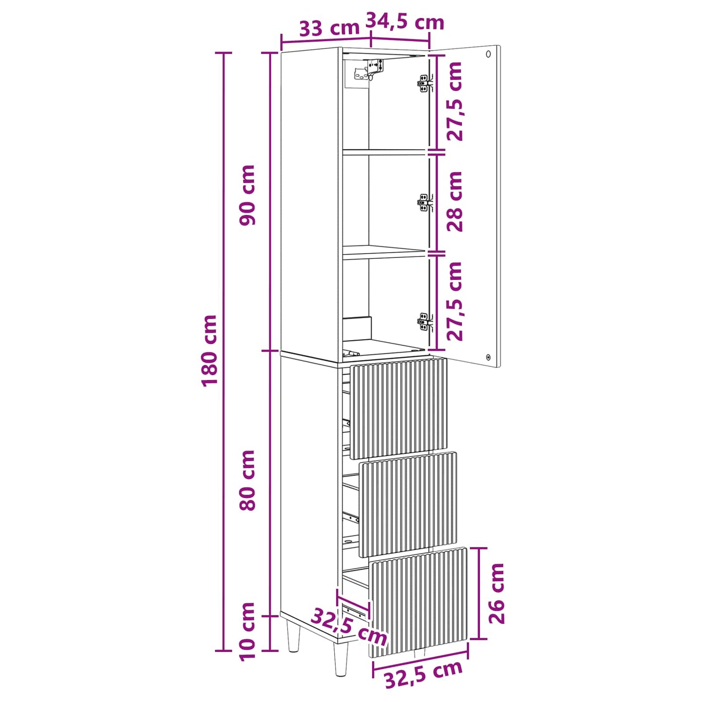 Cabinet Set 2 pcs Grey Sonoma 33 x 34.5 x 90 cm Engineered Wood