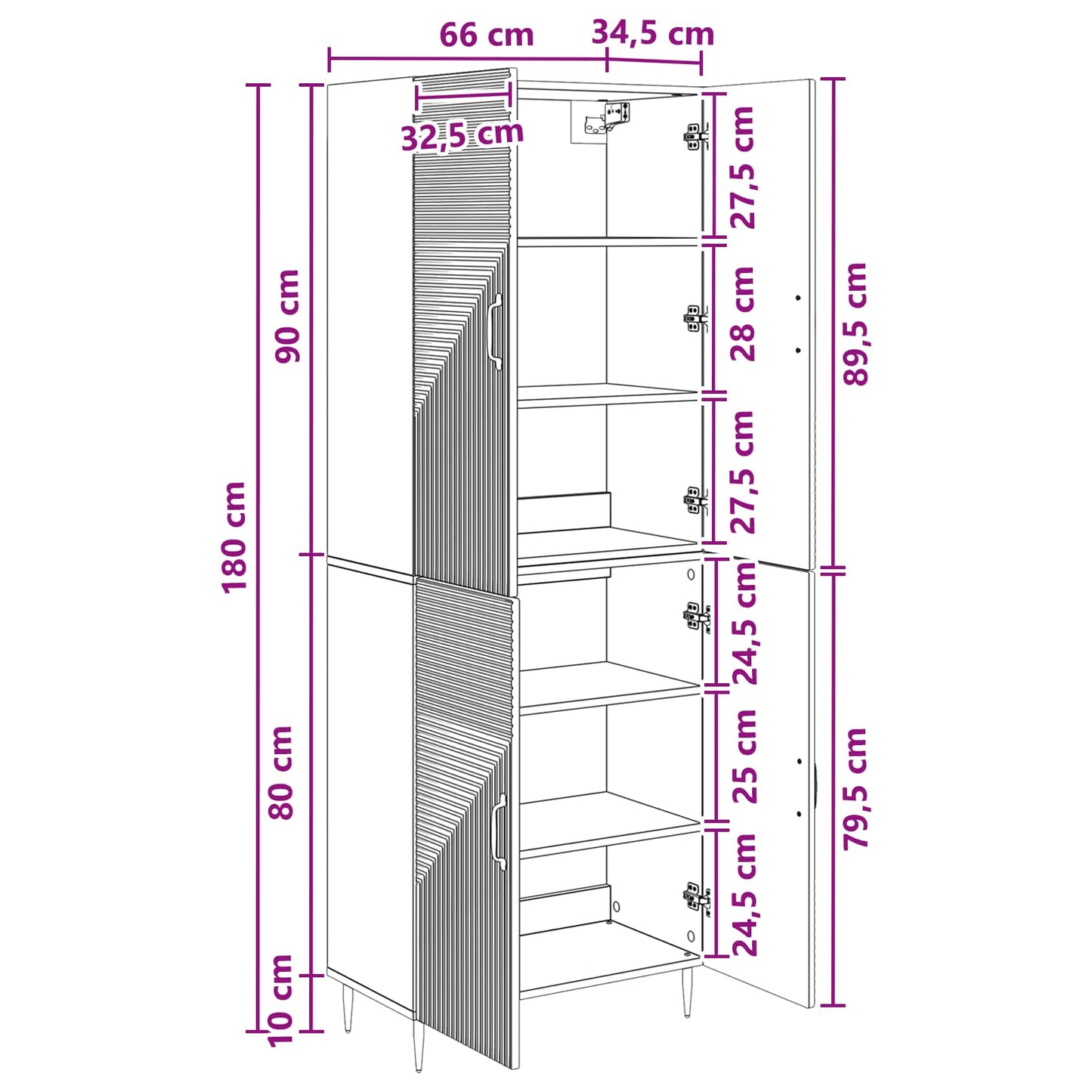 Cabinet Set 2 pcs Grey Sonoma 66 x 34.5 x 89.5 cm