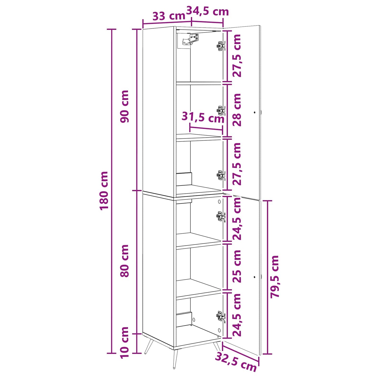 Cabinet Set 2 pcs Engineered Wood