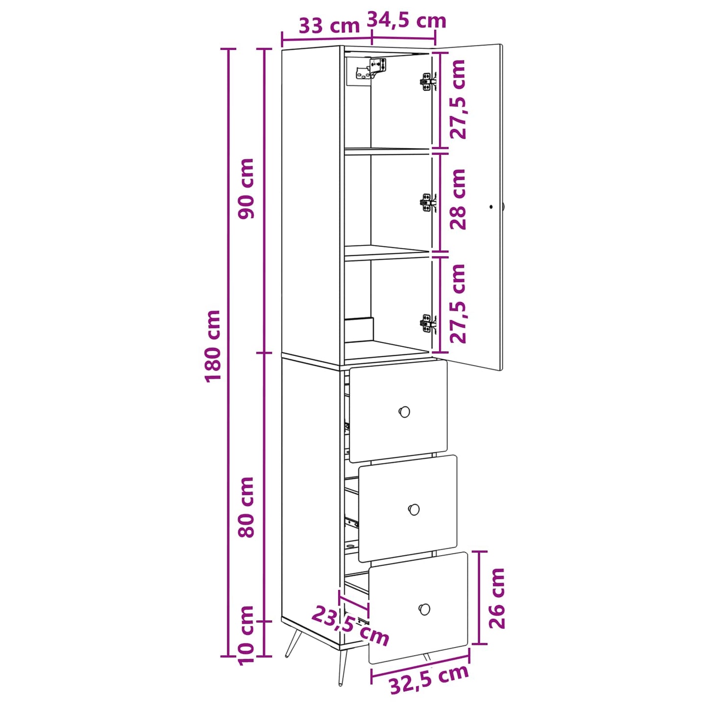Cabinet Set 2 pcs Old Wood 34.5 x 34.5 x 90 cm Engineered Wood