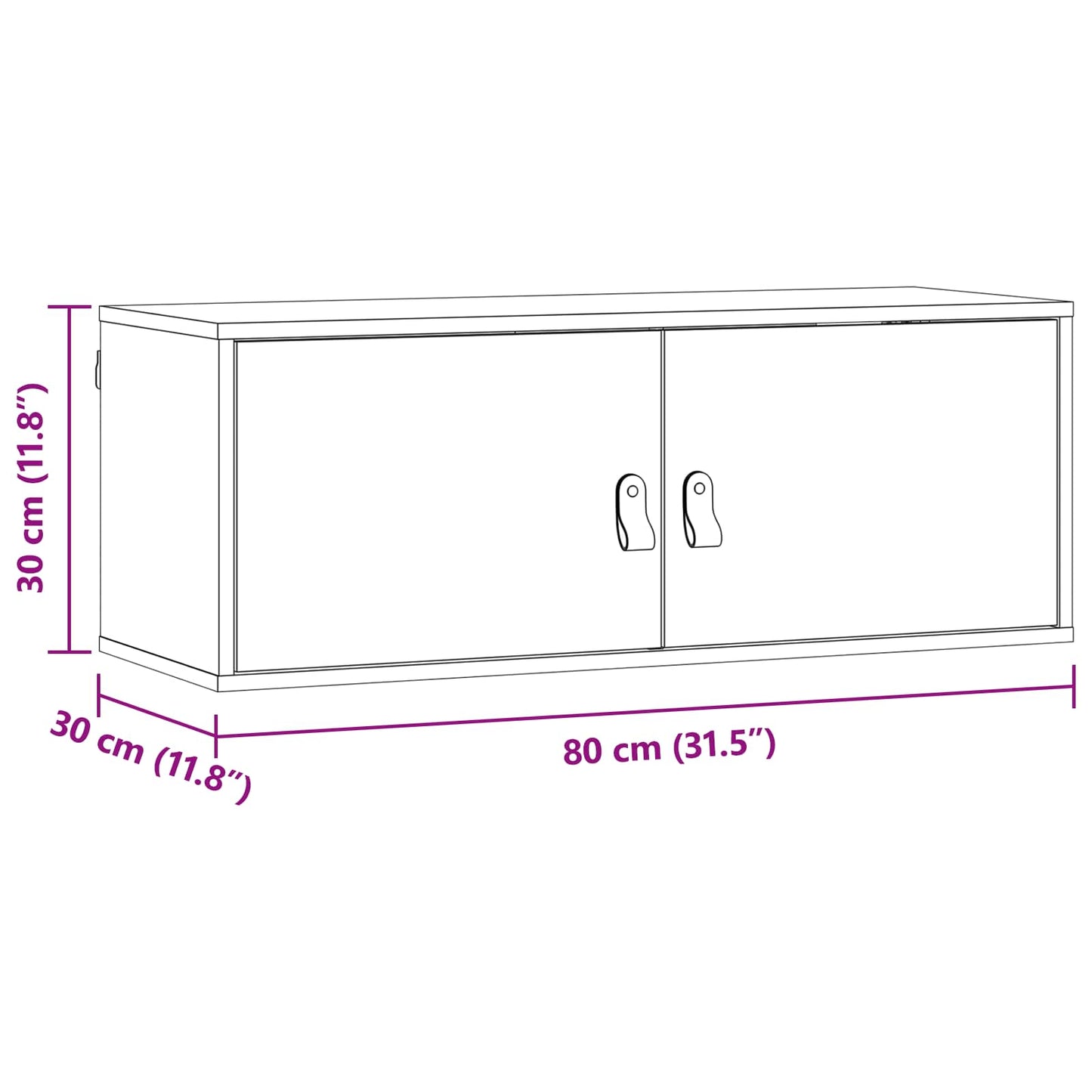 Wall Cabinet Wax Brown 80 x 30 x 30 cm Solid Pine Wood