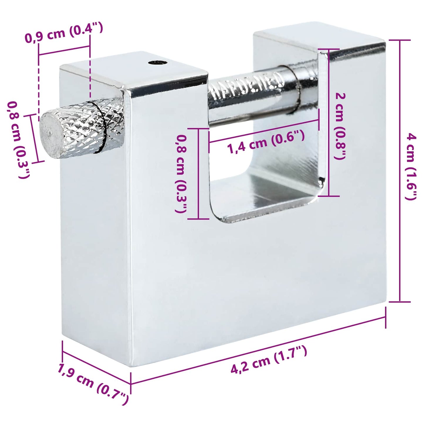 Padlock 6 pcs Silver Steel