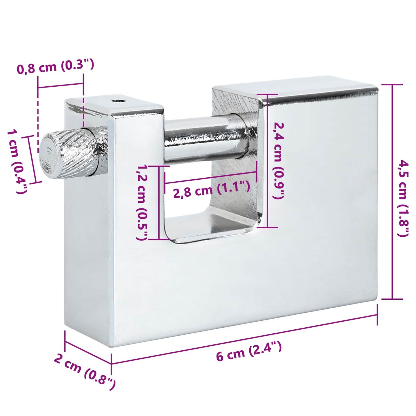 Padlock 6 pcs Silver Steel