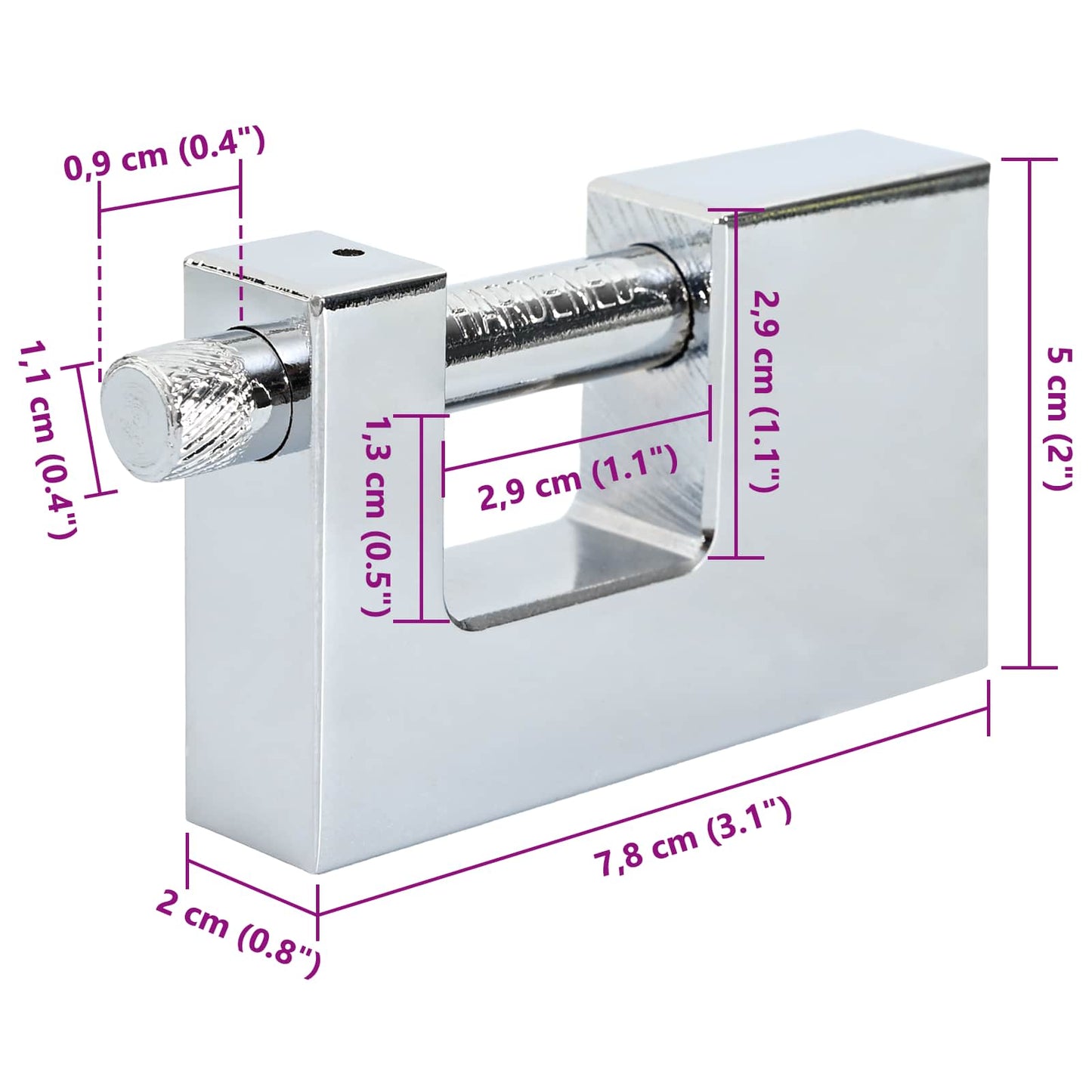 Padlock 2 pcs Silver Steel
