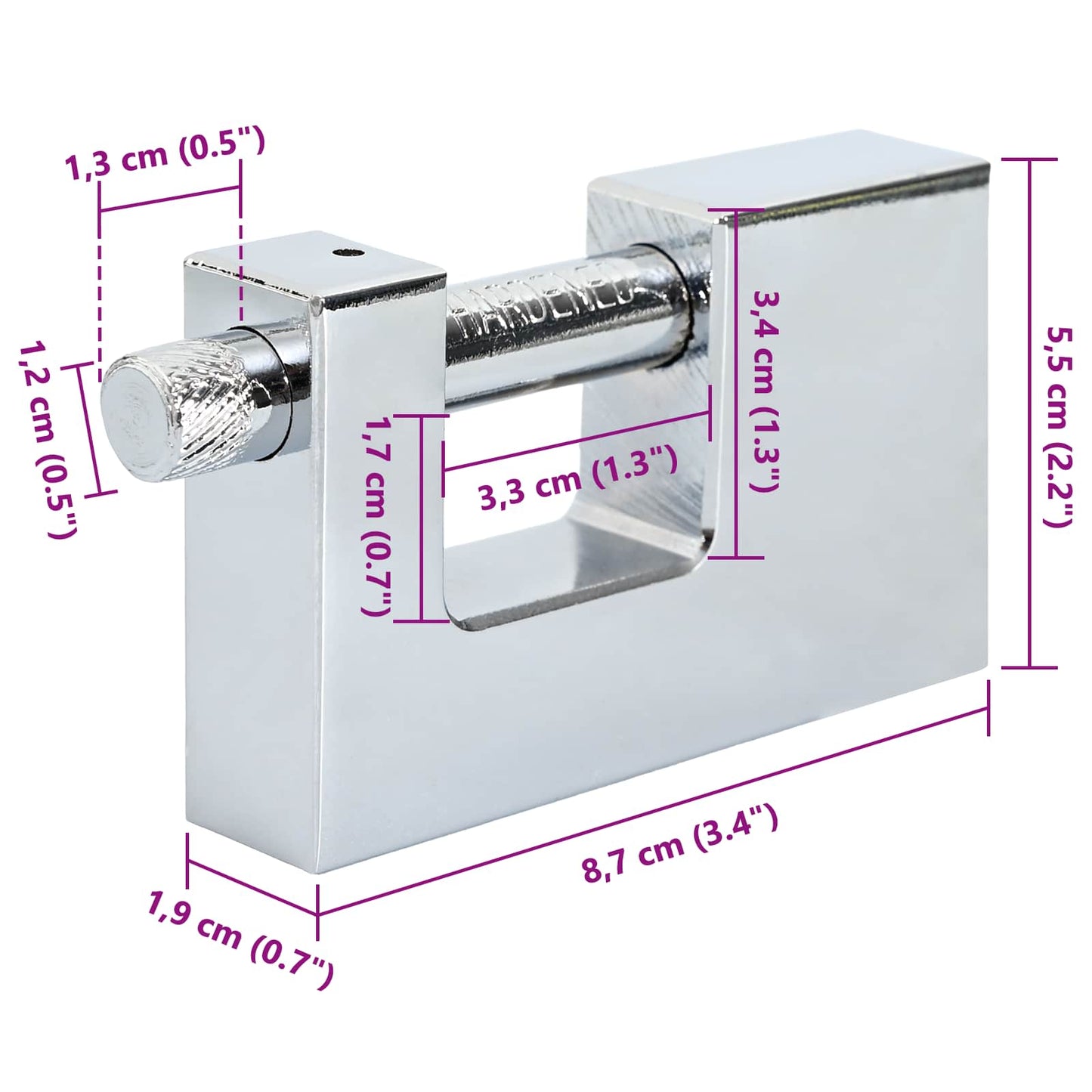 Padlock 12 pcs Silver Steel