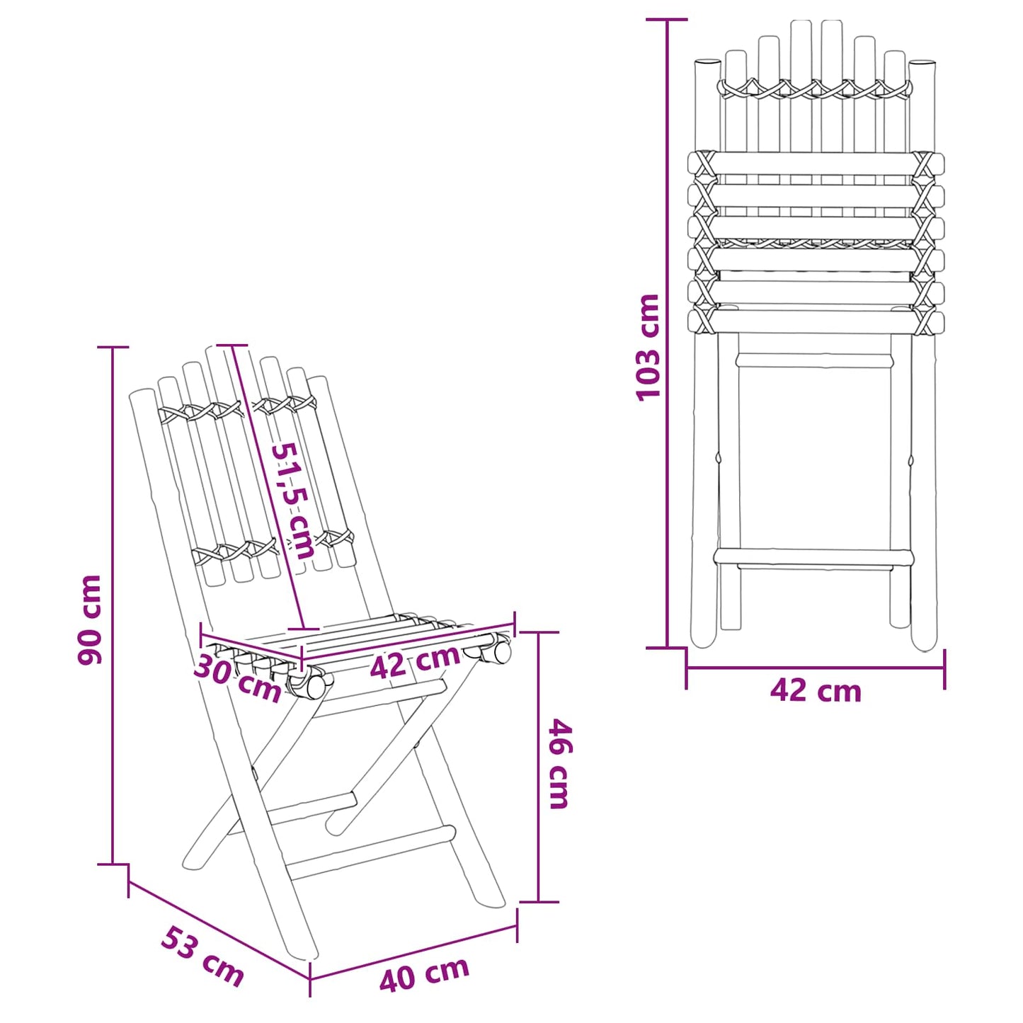 Garden Chair 4 pcs Natural Bamboo