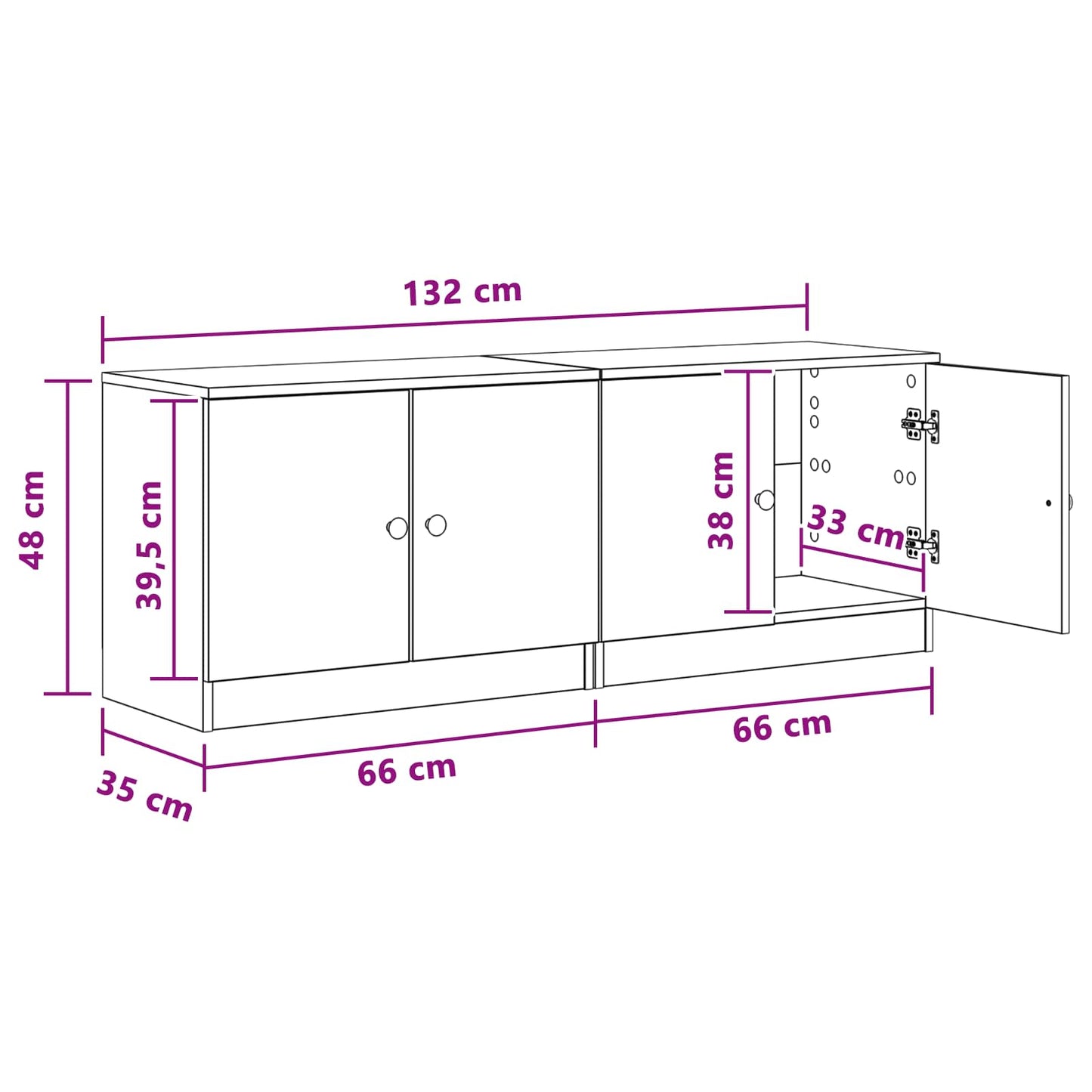 Bed Cabinet 2 pcs Sonoma Oak 66 x 35 x 48 cm Engineered Wood