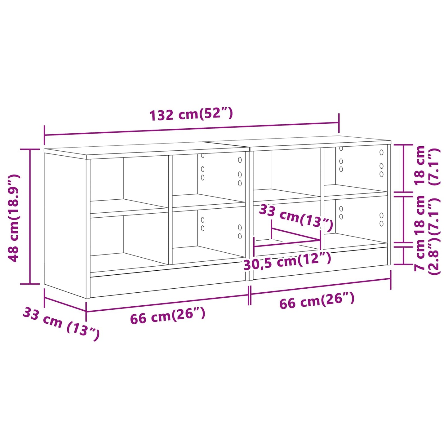 Bed Cabinet 2 pcs Sonoma Oak 66 x 33 x 48 cm Engineered Wood