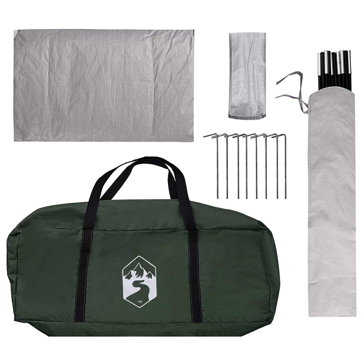 Camping Tent with Rainfly Water-resistant 4-Person Army Green