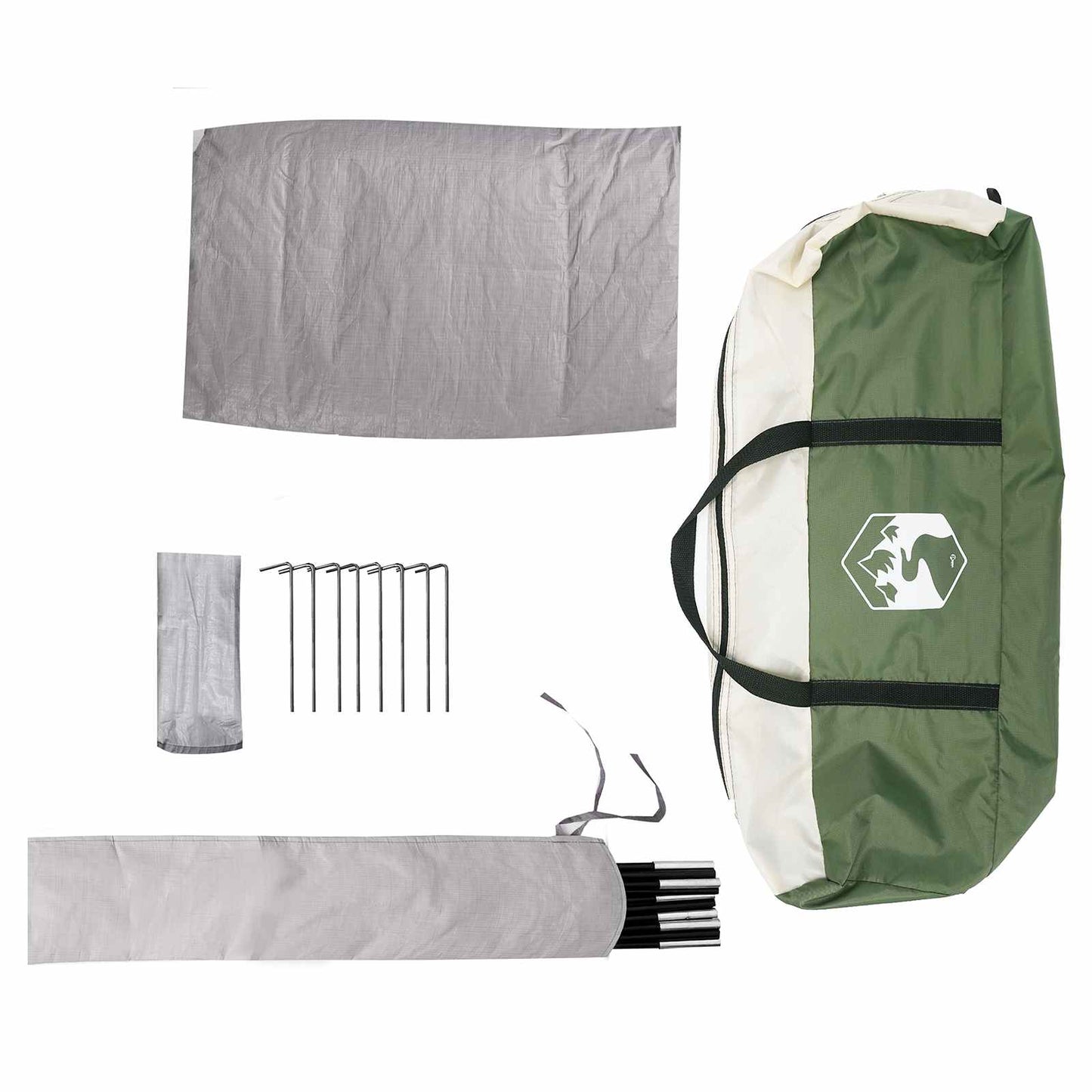 Camping Tent with Rainfly Water-resistant 4-Person Green