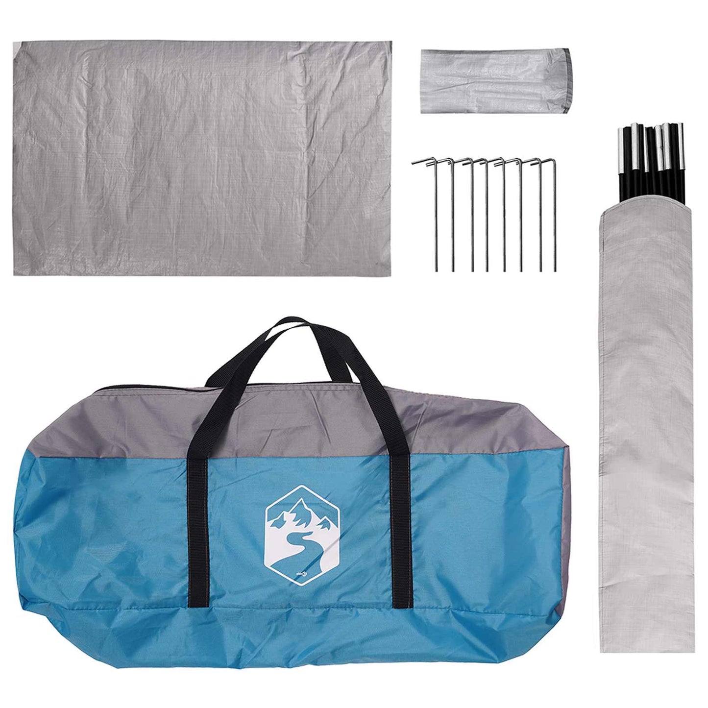 Camping Tent with Rainfly Water-resistant 4-Person Blue