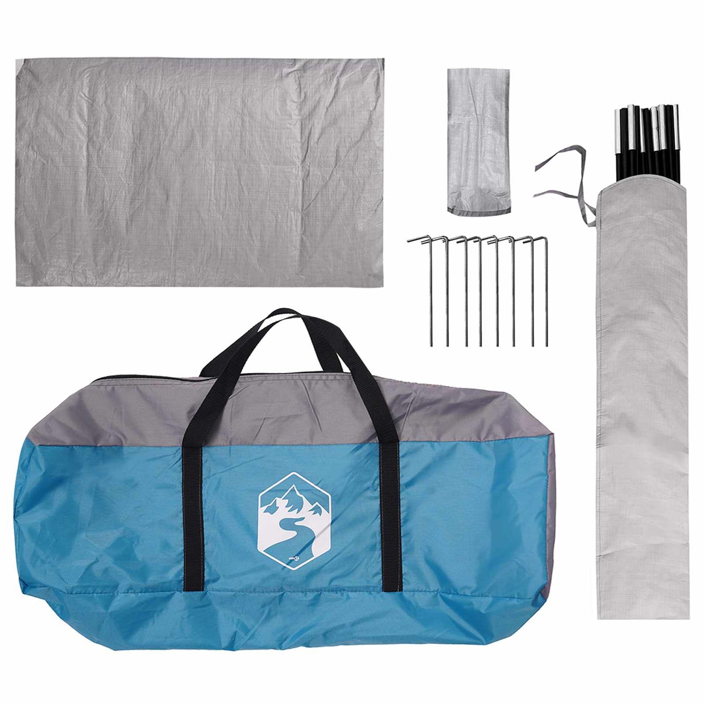 Camping Tent with Rainfly Water-resistant 4-Person Blue