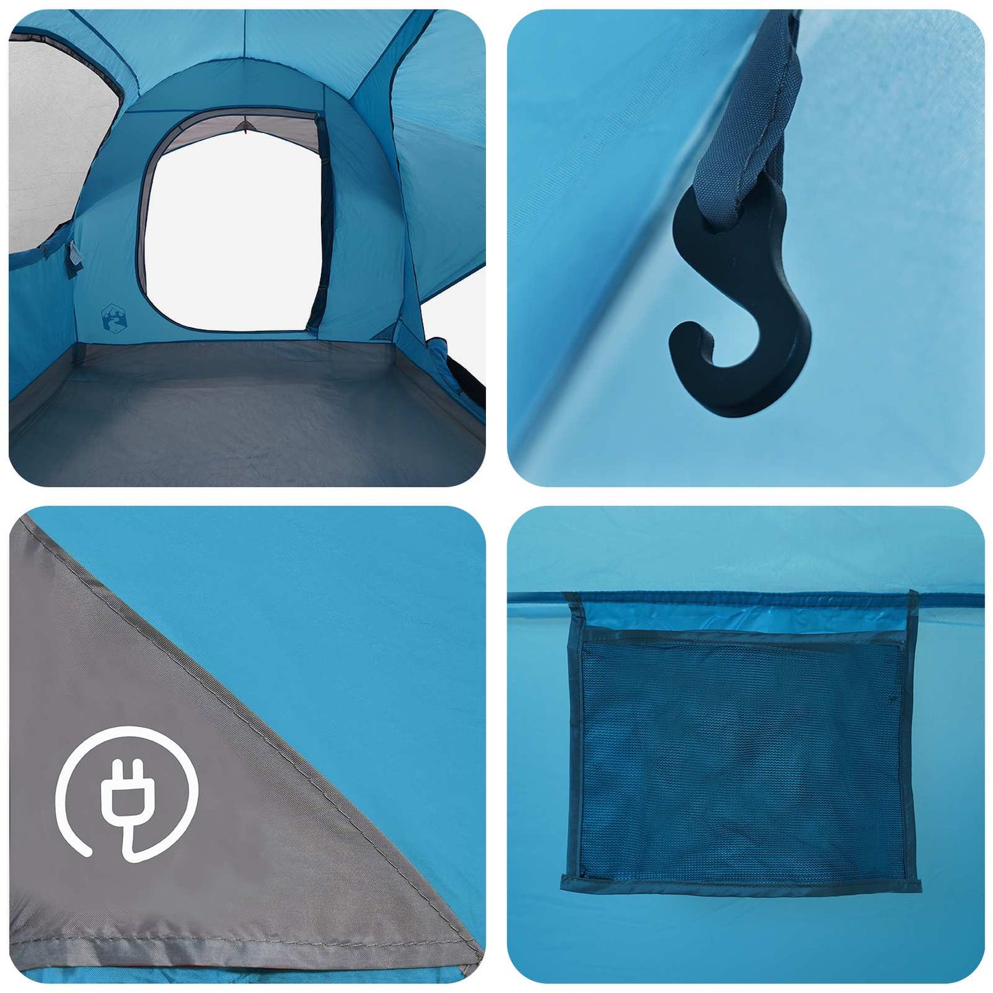 Car Tent with Roof Blue 239 x 210 x 210 cm Polyester and Steel