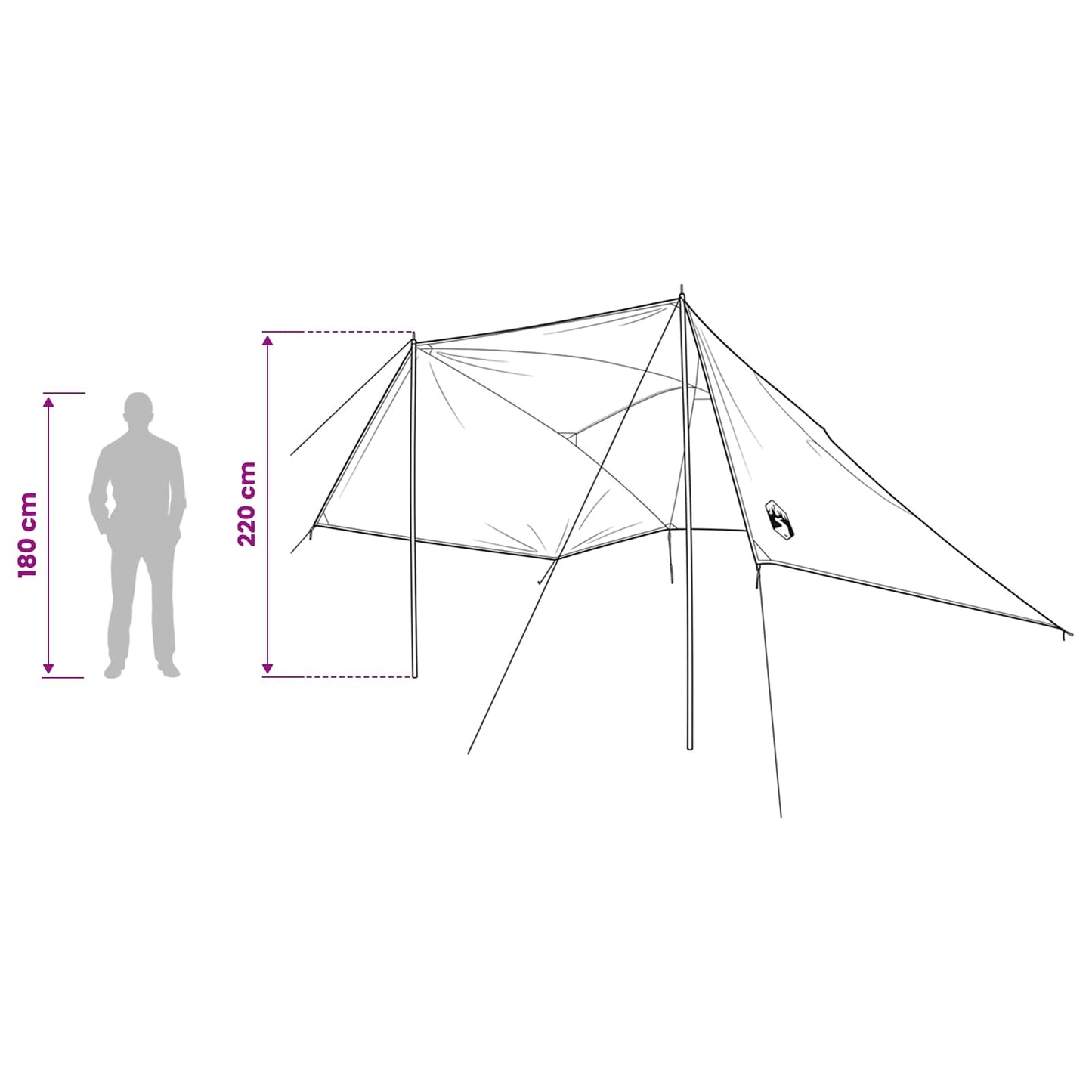 Car Tent with Roof Blue 308 x 215 x 220 cm Polyester and Steel