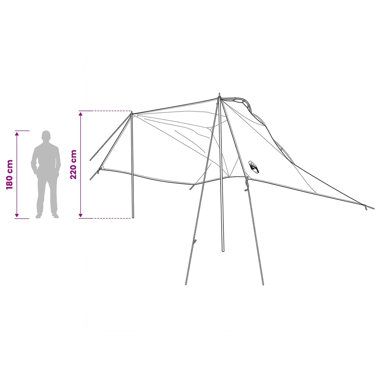 Car Tent with Roof Green 350 x 250 cm Polyester and Steel