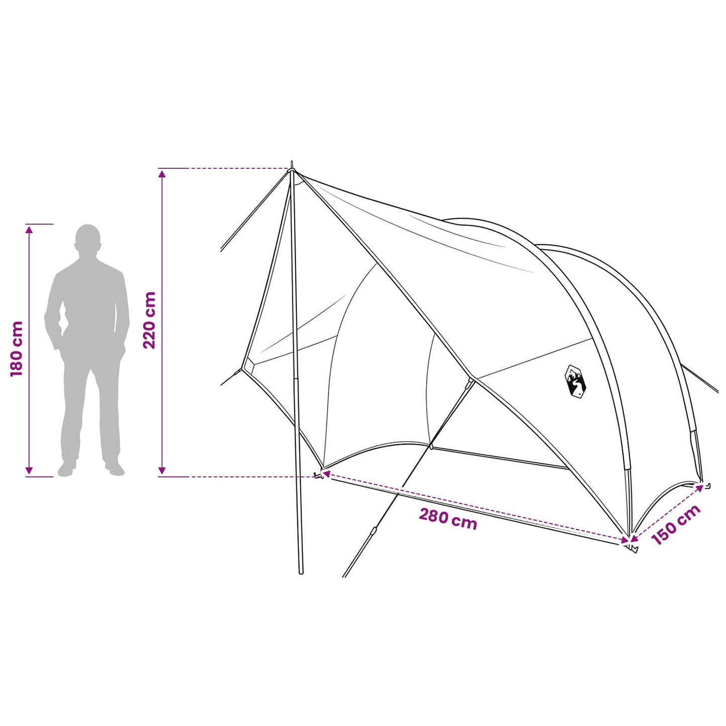 Tailgate Awning Water-resistant Army Green 405 x 280 x 220 cm