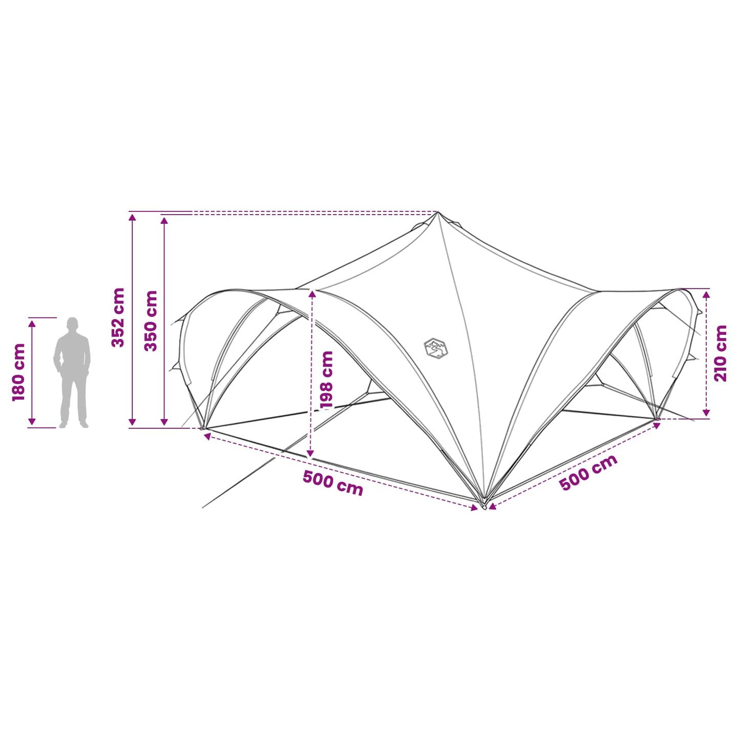 Party Tent Blue 500 x 500 x 350 cm Polyester and Steel