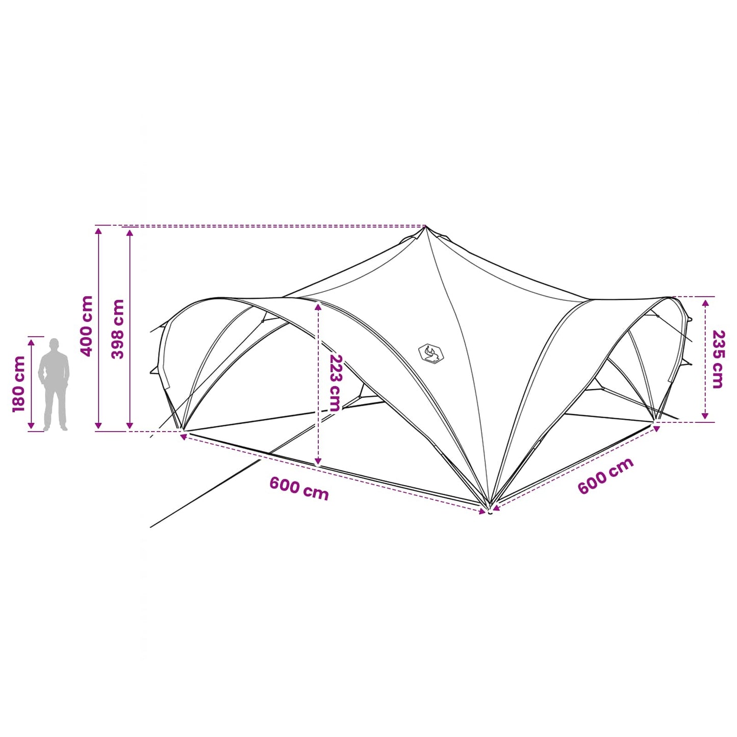 Party Tent Blue 600 x 600 x 400 cm Polyester and Steel