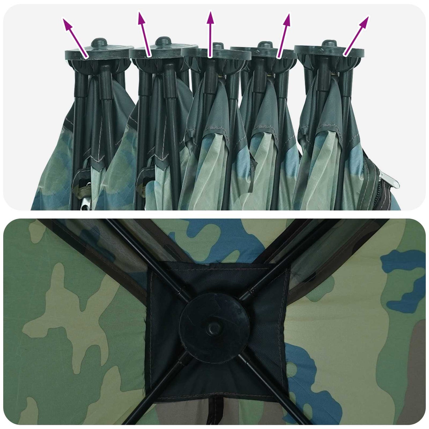 Hunting Tent Camouflage 143 x 143 x 165 cm Polyester and Steel