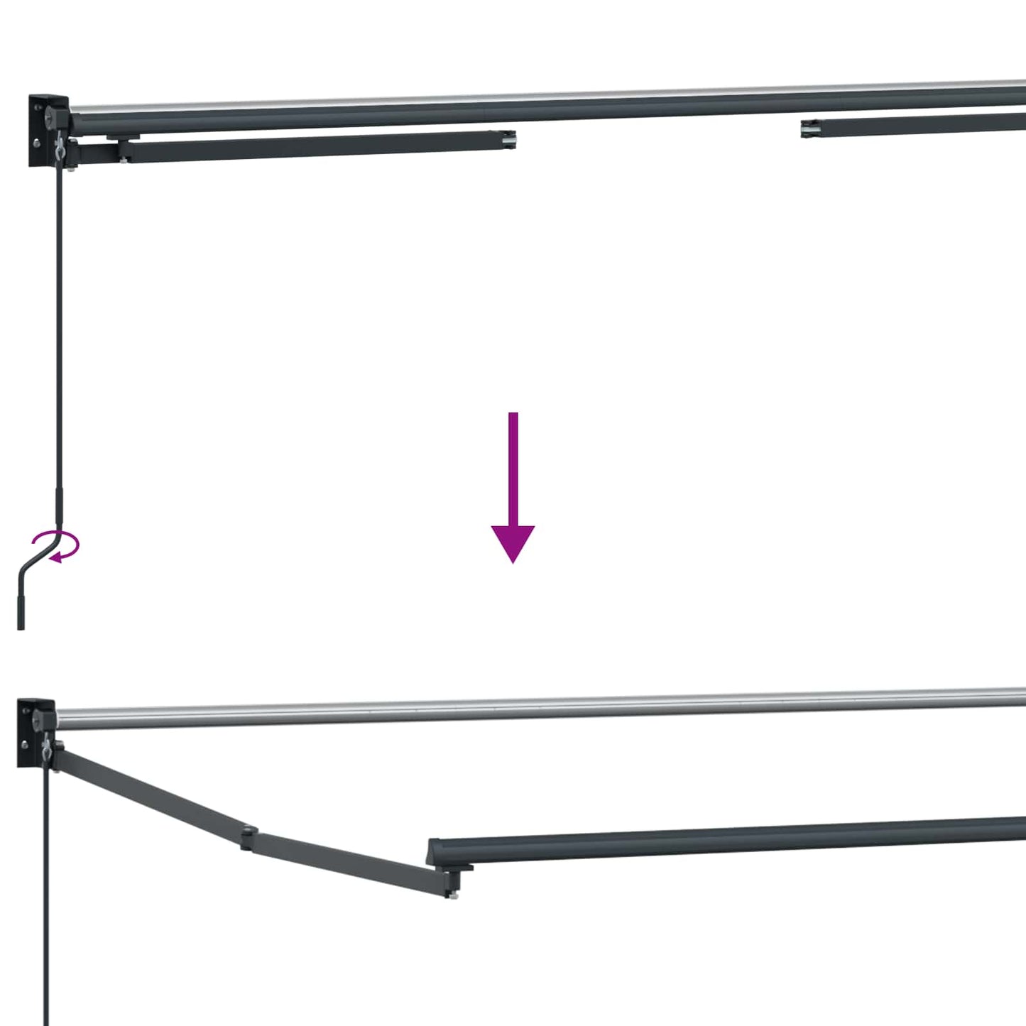 Manual Retractable Awning with LEDs 3 x 2 m