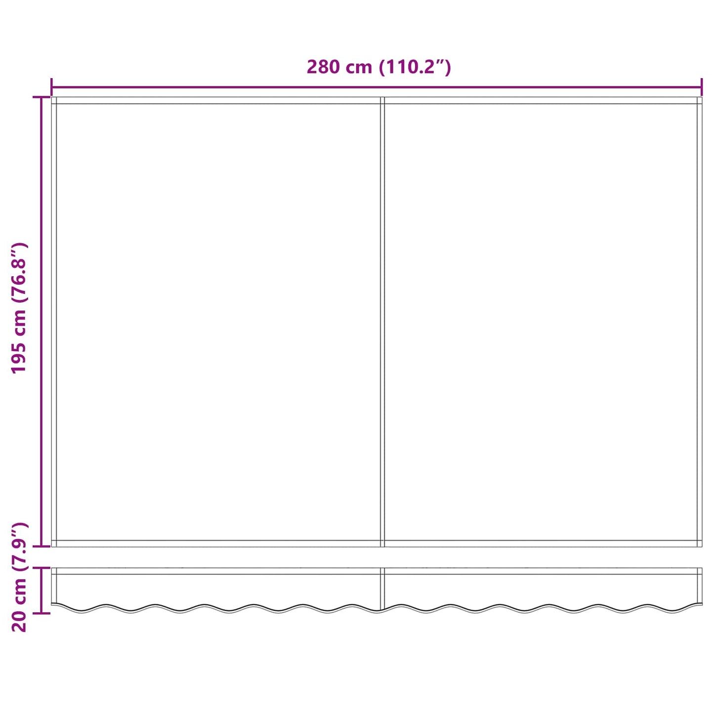 Manual Retractable Awning Yellow and White 3 x 2 m