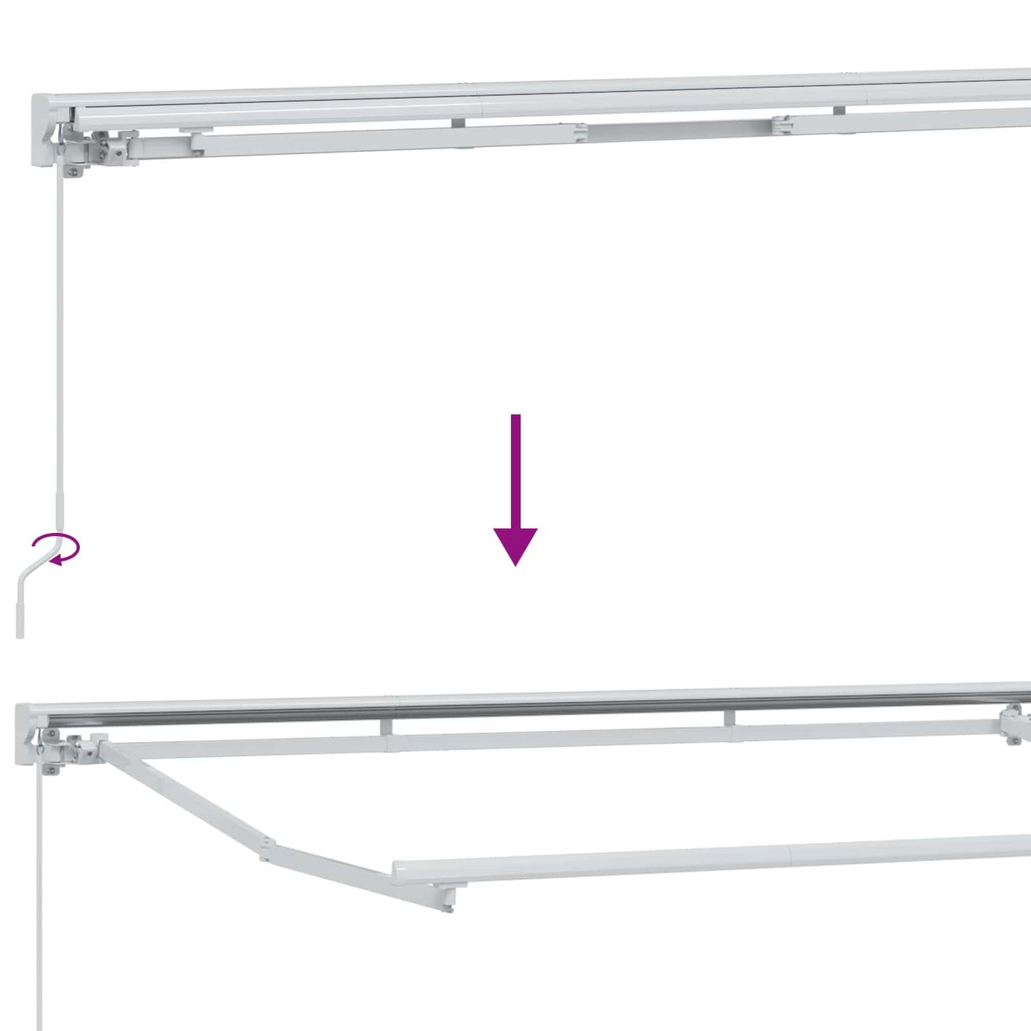 Manual Awning Frame with LEDs Yellow and White 3 x 2 m