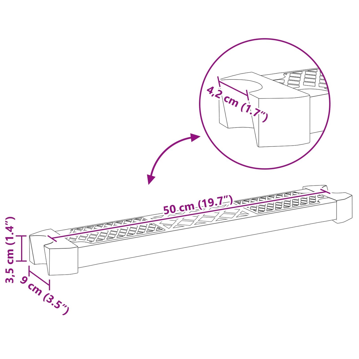 Pool Ladder Steps Replacement 50 x 9 x 3.5 cm
