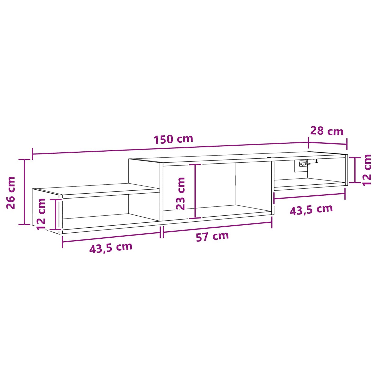 Wall-mounted TV Cabinet Wall-Mounted Sonoma Oak