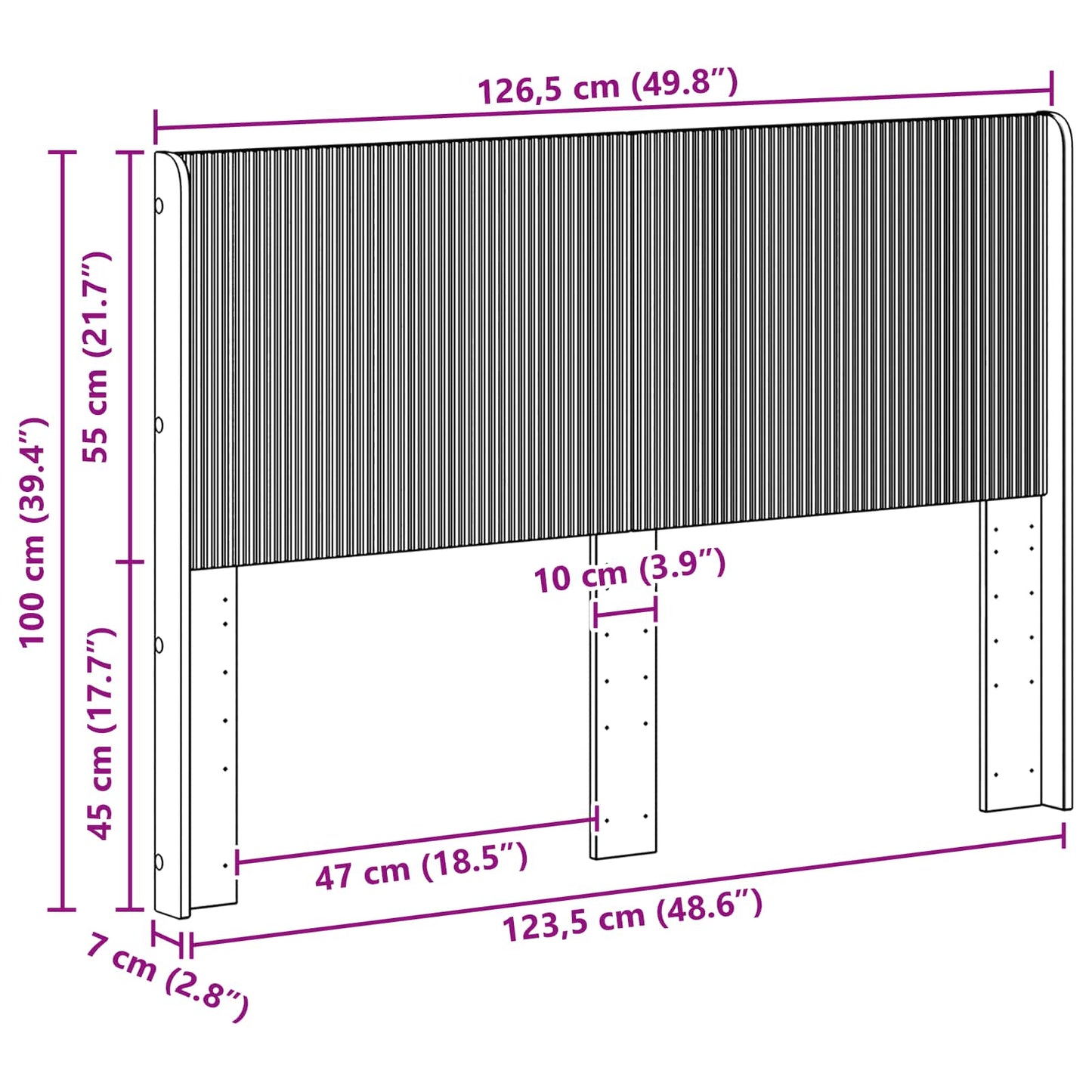 Headboard Concrete Grey Engineered Wood