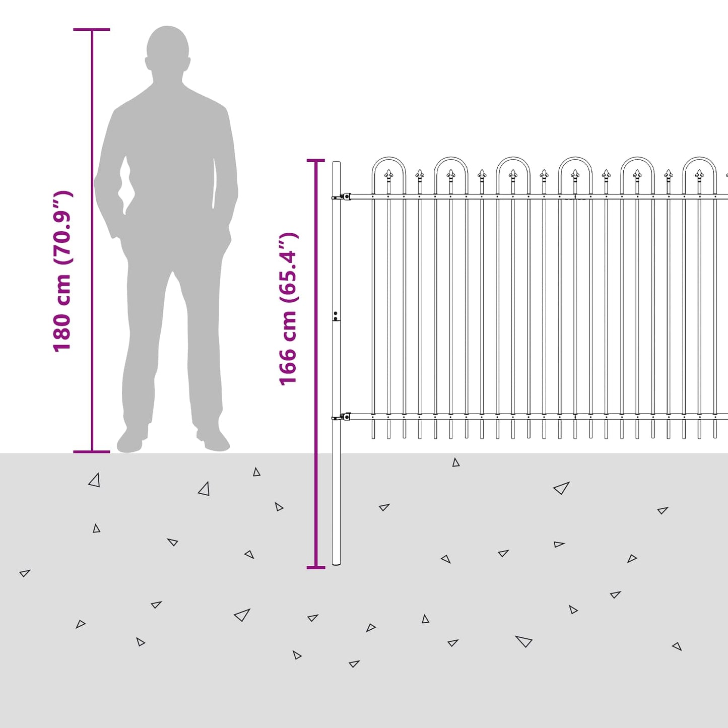 Spike Arch Fence DRONTEN Black