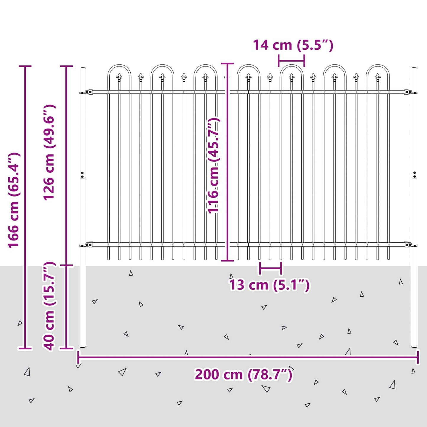 Spike Arch Fence DRONTEN Black
