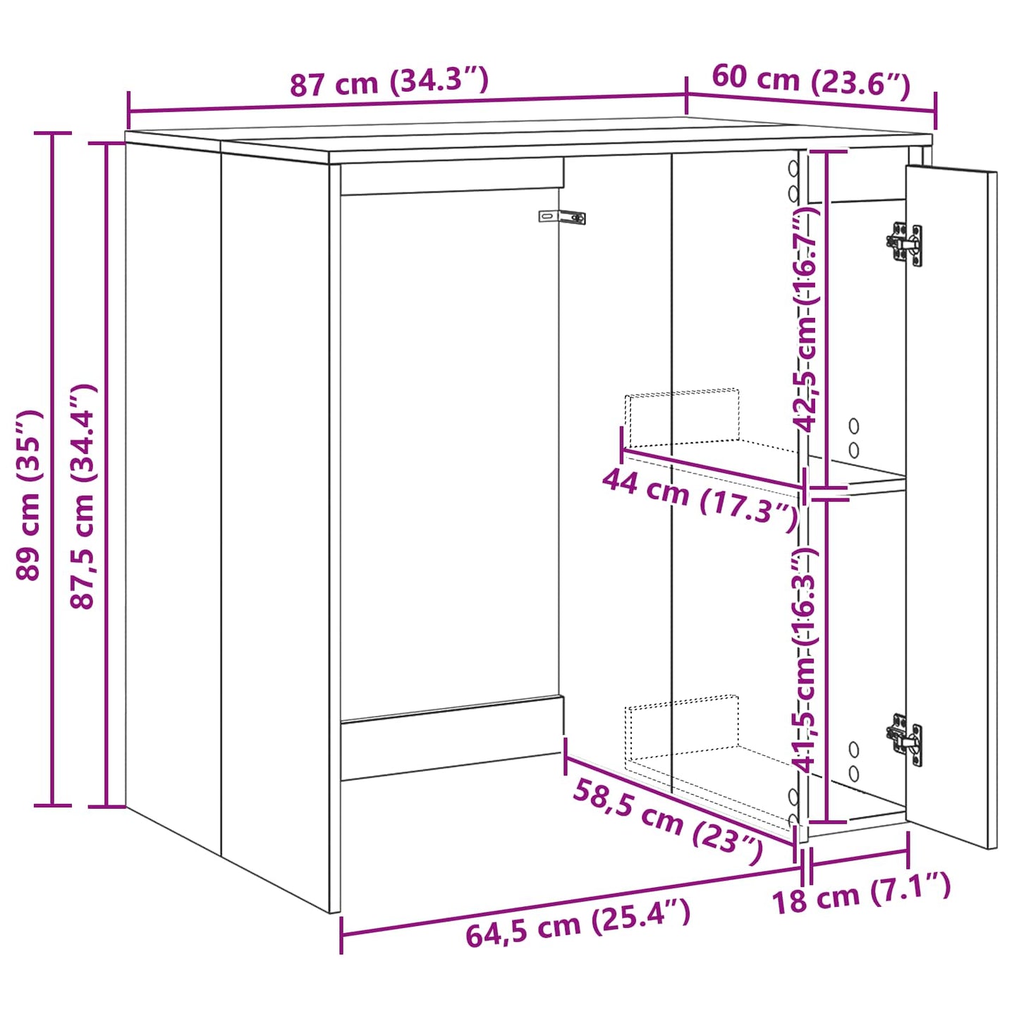 Wash Machine Cabinet Smoked Oak 87 x 60 x 89 cm Engineered wood