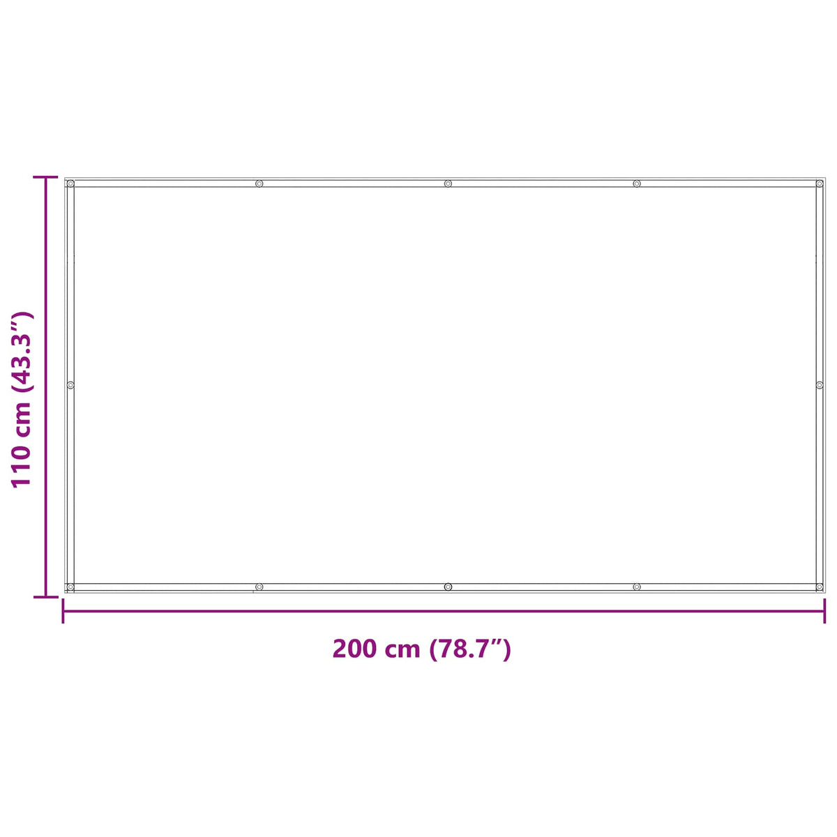 Balcony Screen 110 x 200 cm Oxford Fabric Rectangular