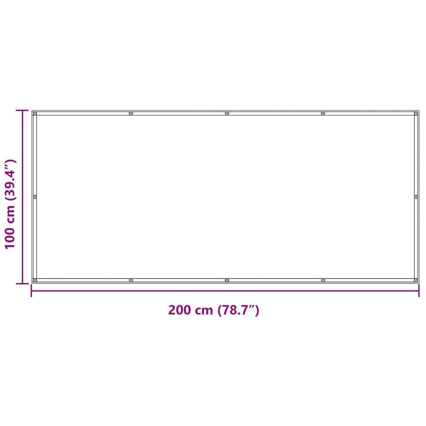 Balcony Screen 100 x 200 cm Oxford Fabric Rectangular