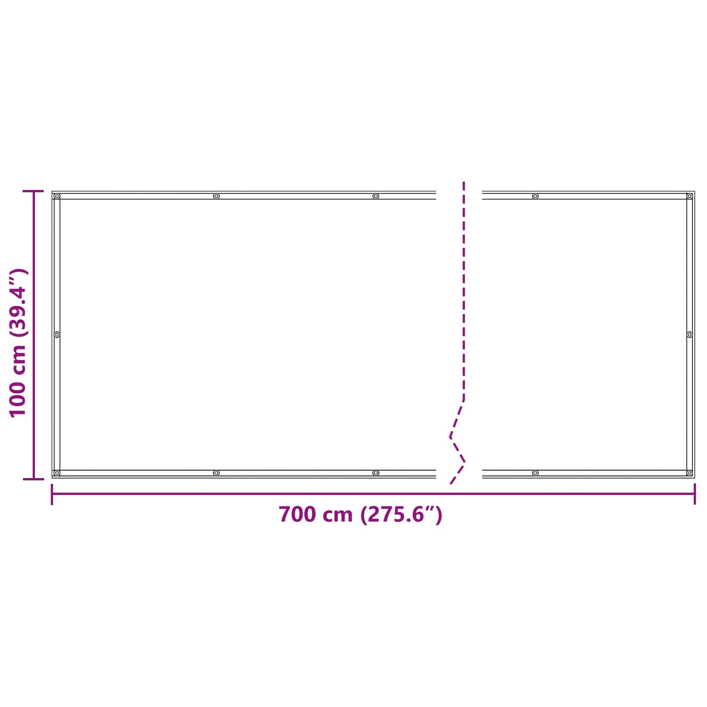 Balcony Screen 100 x 700 cm Oxford Fabric Rectangular