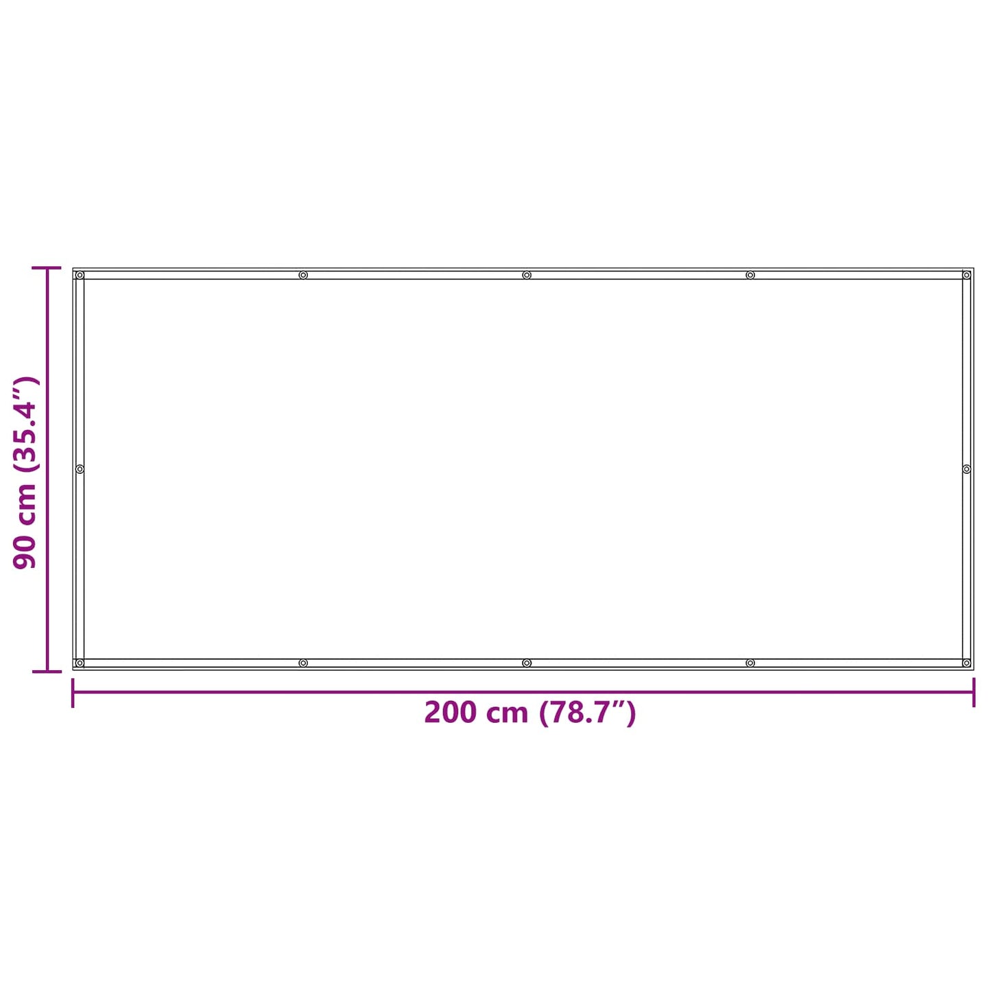 Balcony Screen 90 x 200 cm Oxford Fabric Rectangular Yellow
