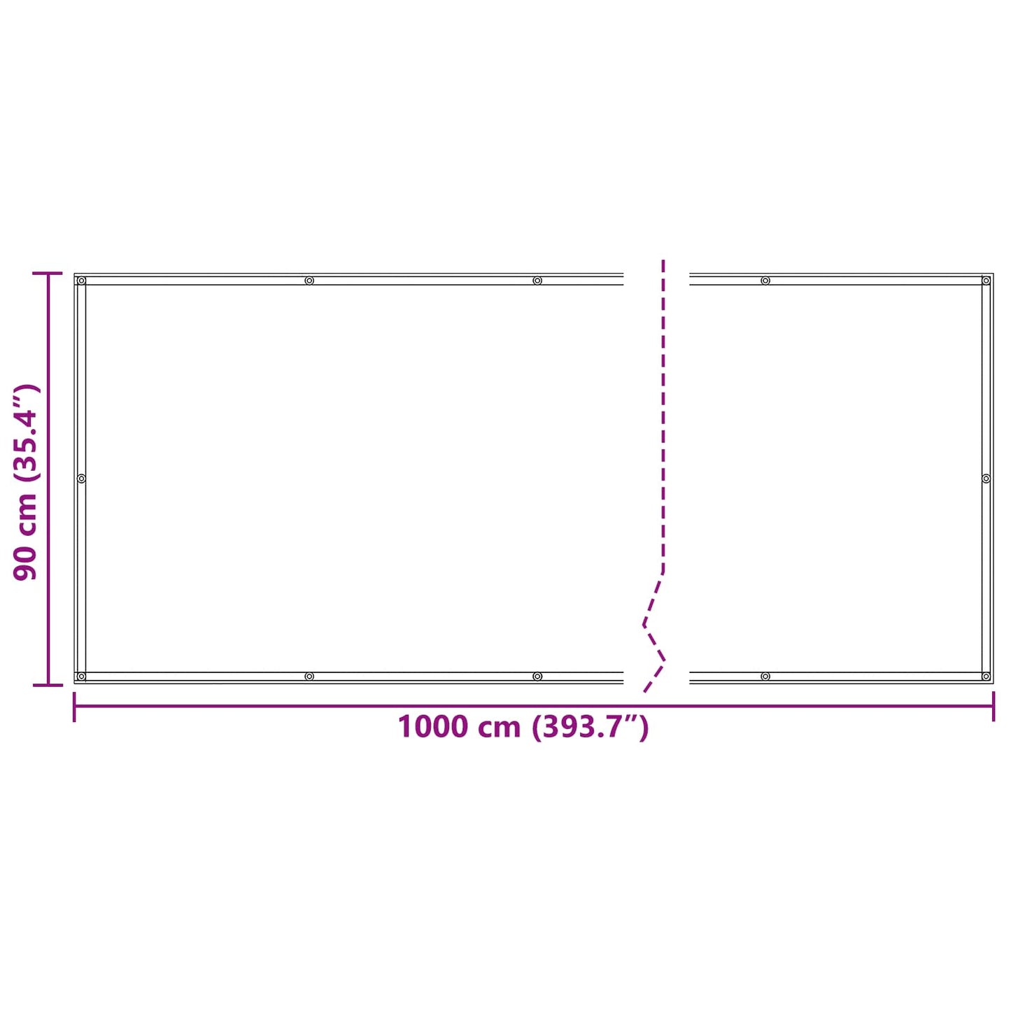 Balcony Screen 90 x 1000 cm Oxford Fabric Rectangular