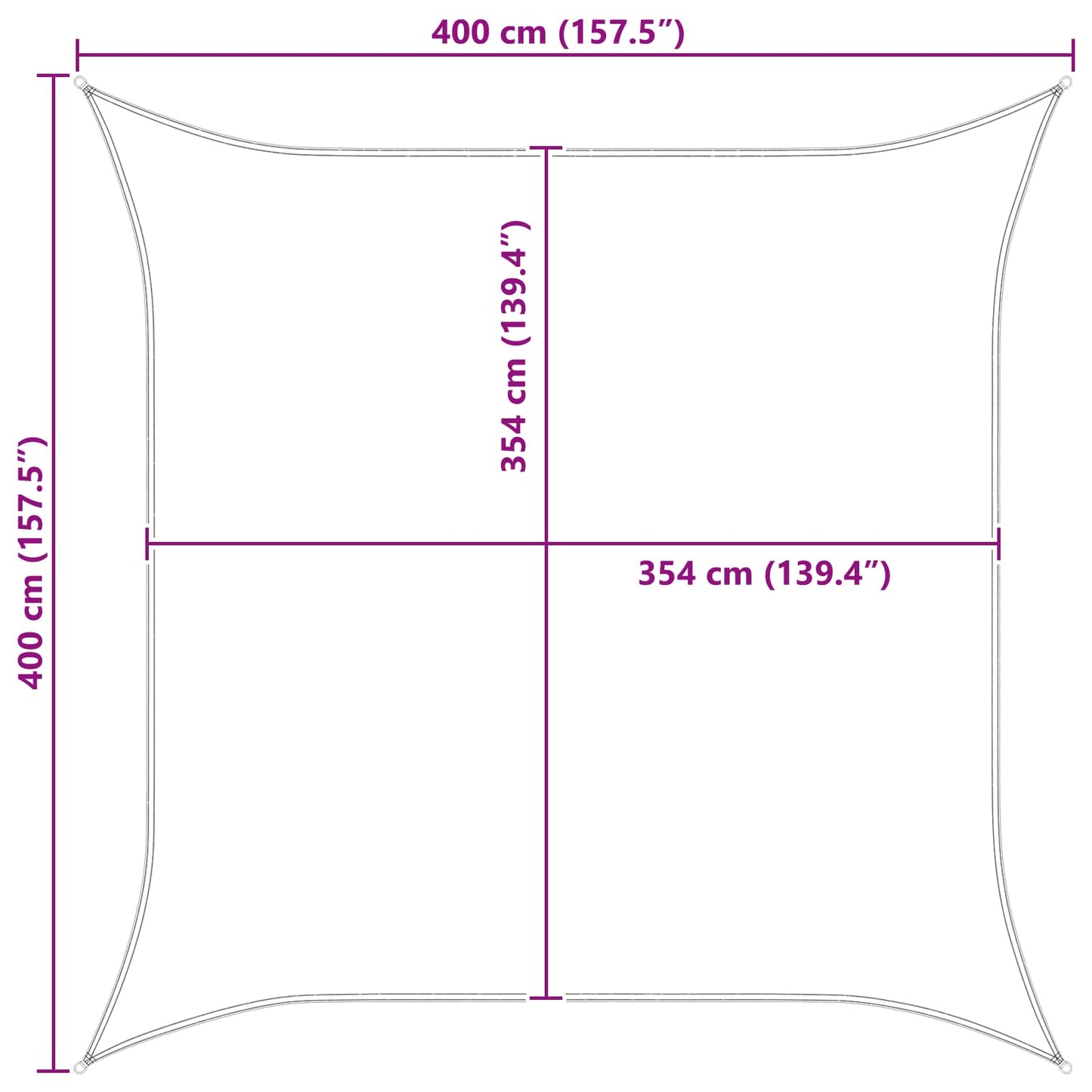 Sun Shade Sail Blue and White 4 x 4 m 100% Polyester Oxford