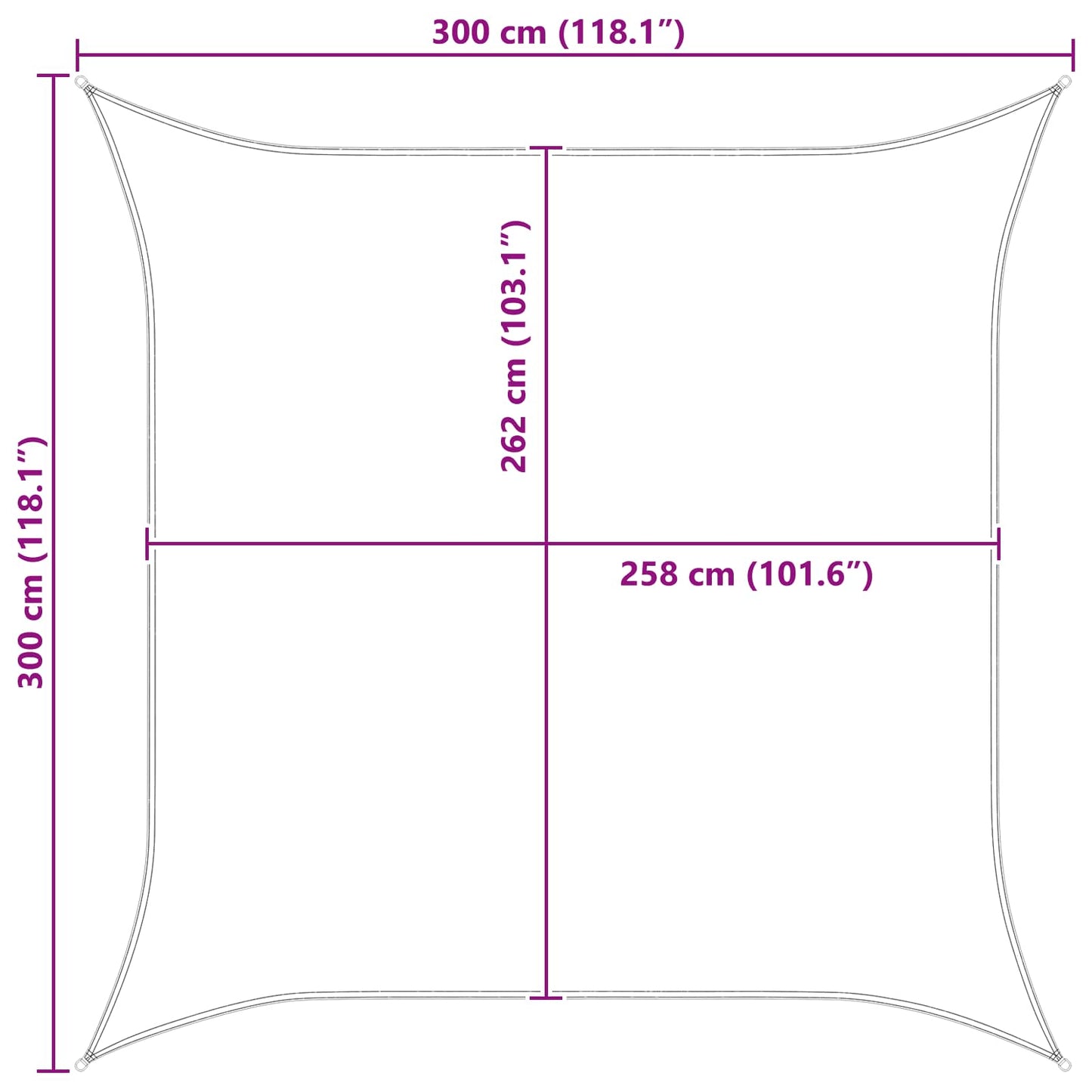 Sun Shade Sail Light Grey and White 3 x 3 m