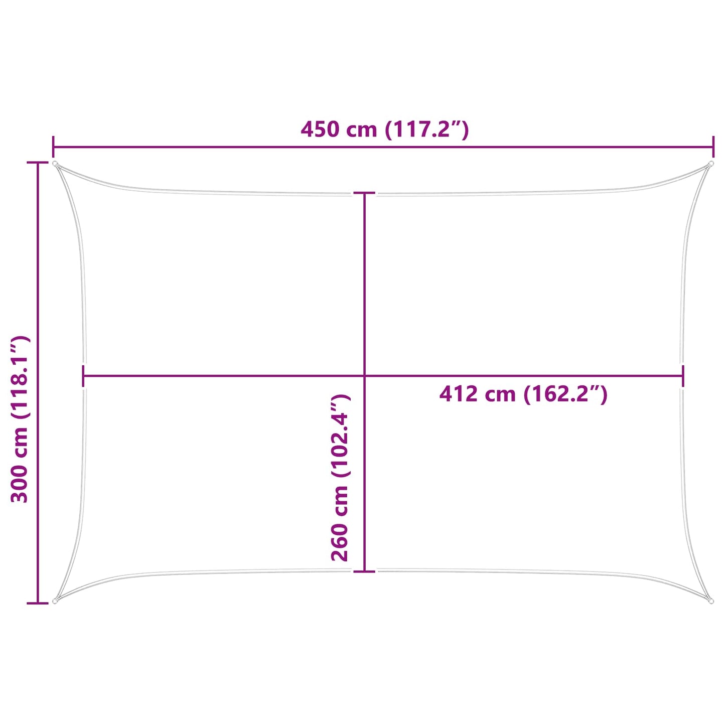 Sun Shade Sail Yellow and White 4.5 x 3 m 100% Polyester Oxford