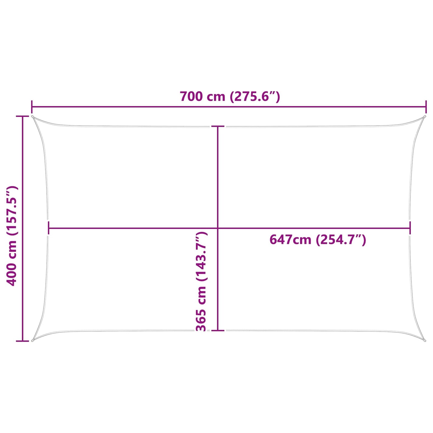 Sun Shade Sail Blue and White 7 x 4 m 100% Polyester Oxford