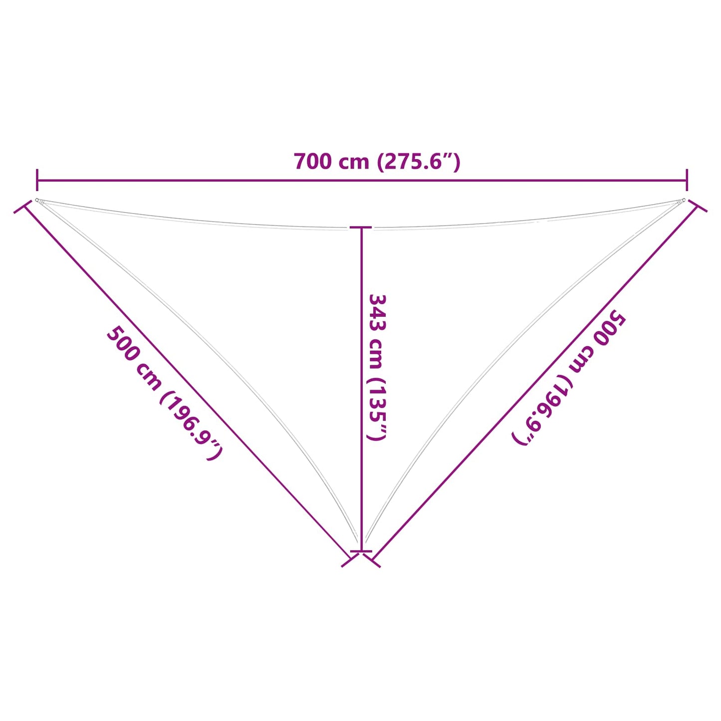 Sun Shade Sail Orange and Brown 7 x 5 x 5 m