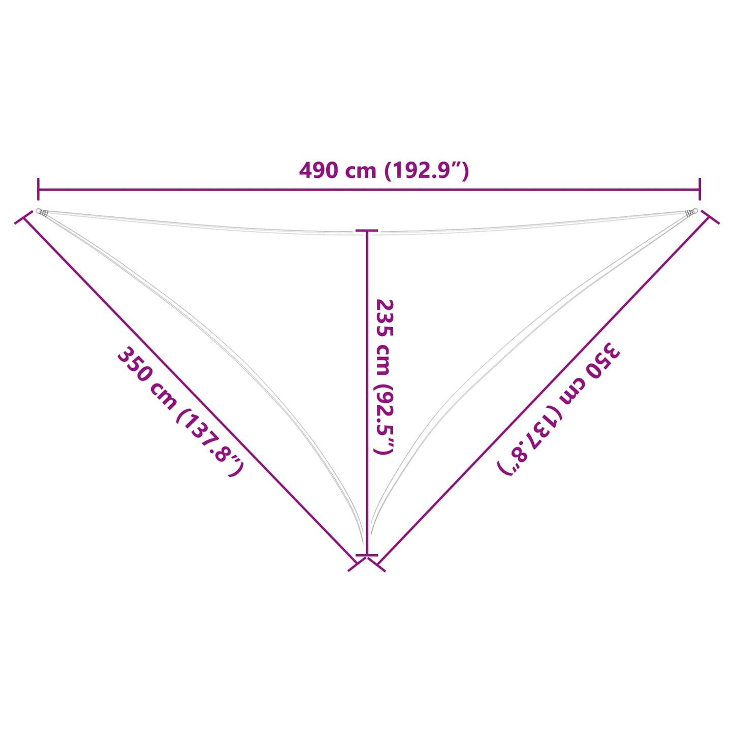 Sun Shade Sail Orange and Brown 3.5 x 3.5 x 4.9 m