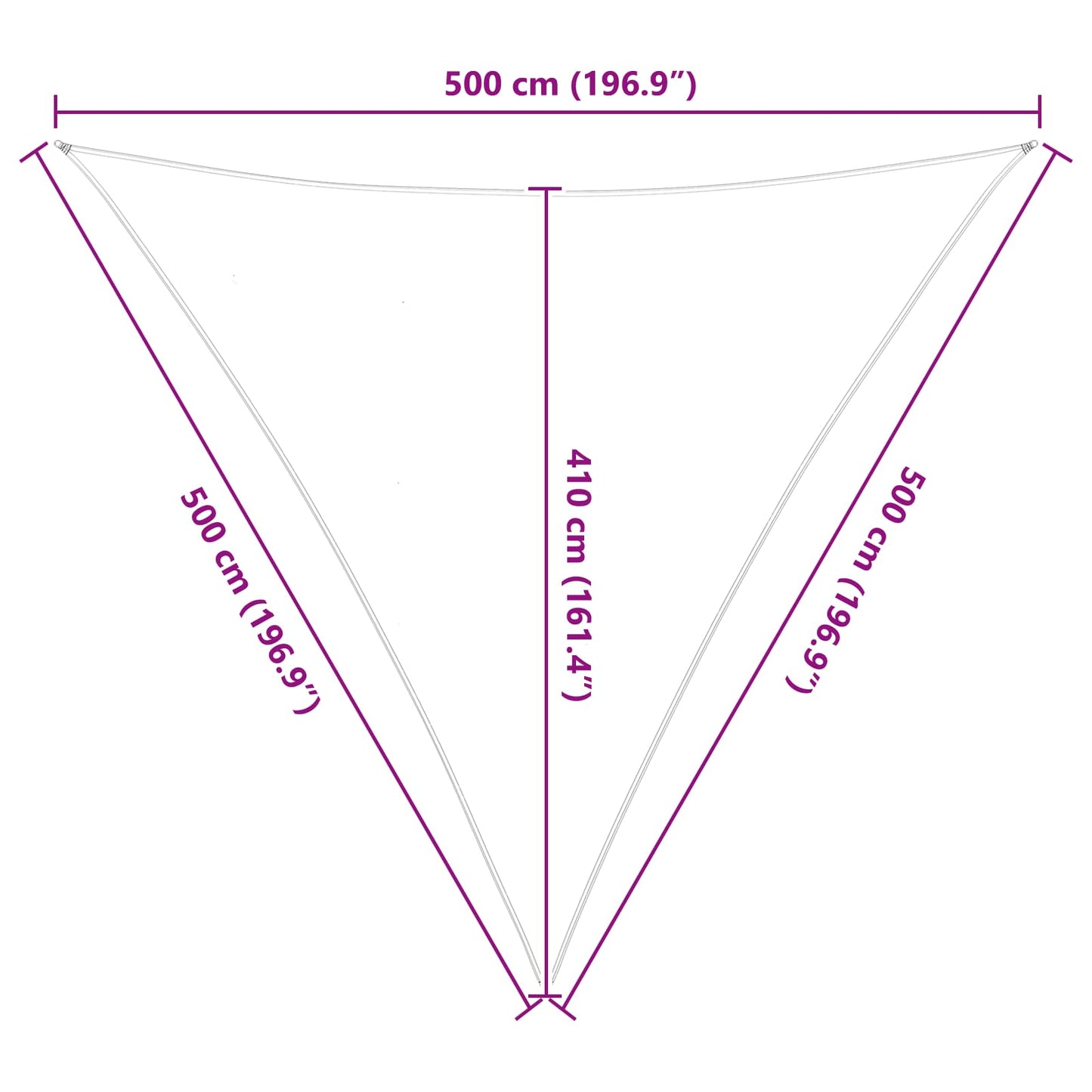 Sun Shade Sail Yellow and White 5 x 5 x 5 m
