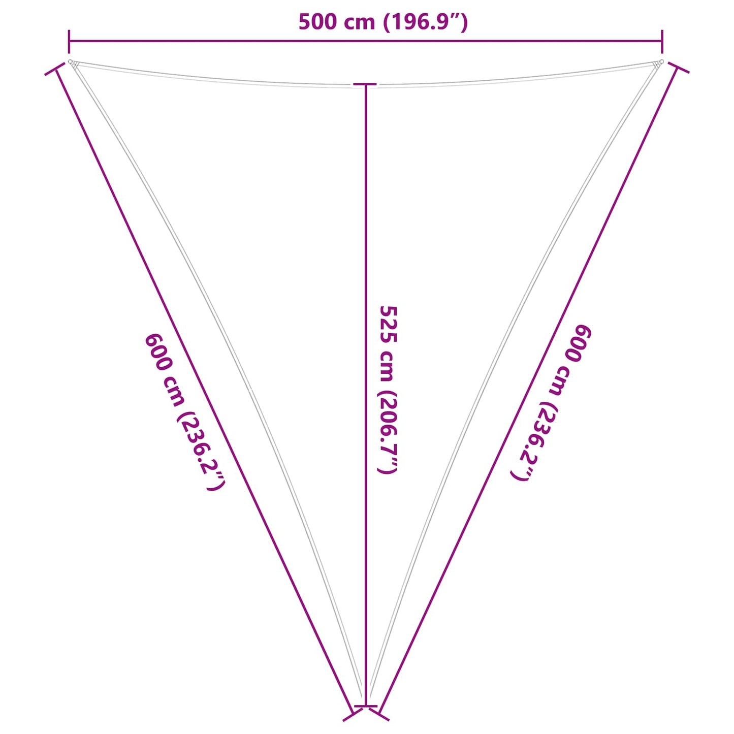 Sun Shade Sail Yellow and White 5 x 6 x 6 m