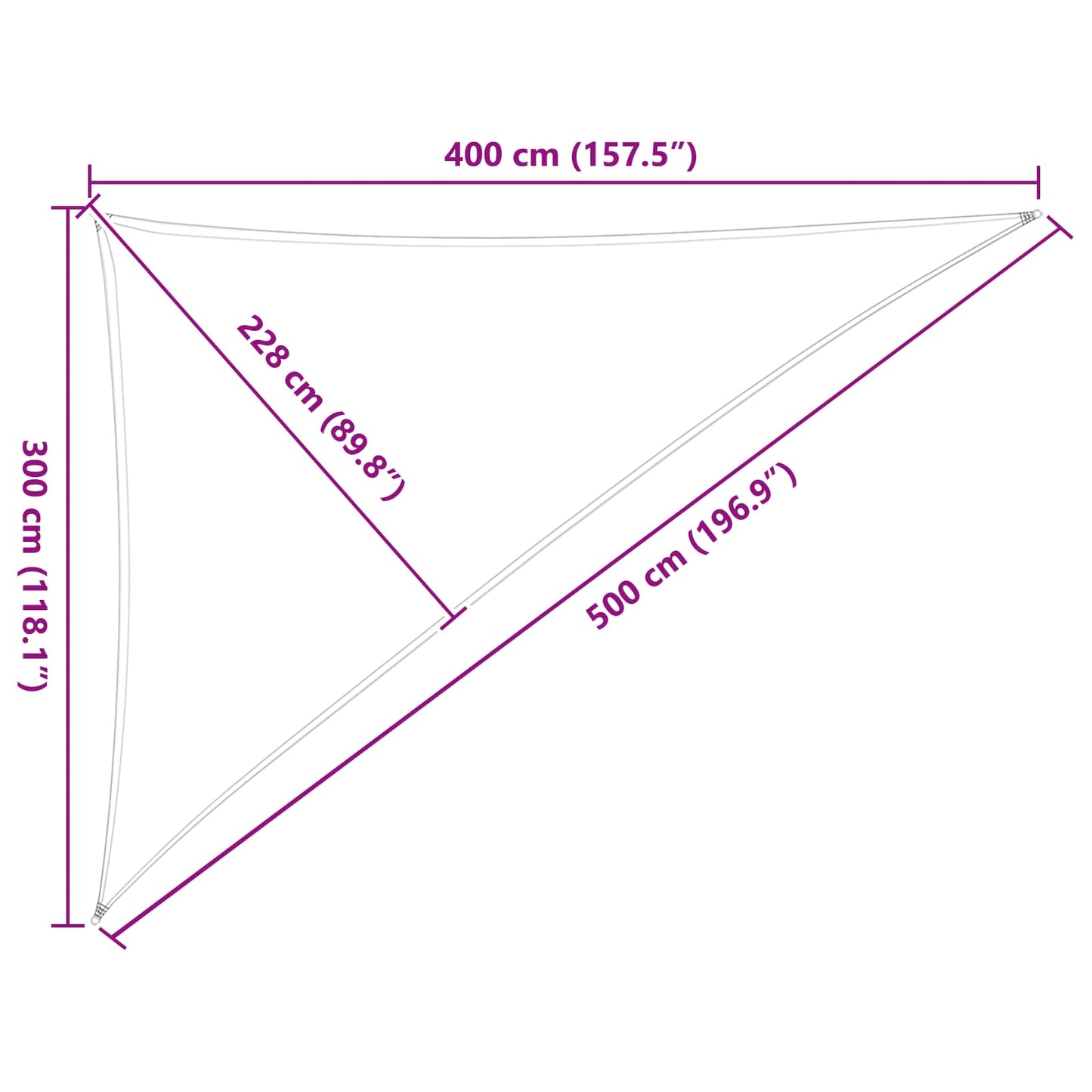Sun Shade Sail Light Grey and White 3 x 4 x 5 m