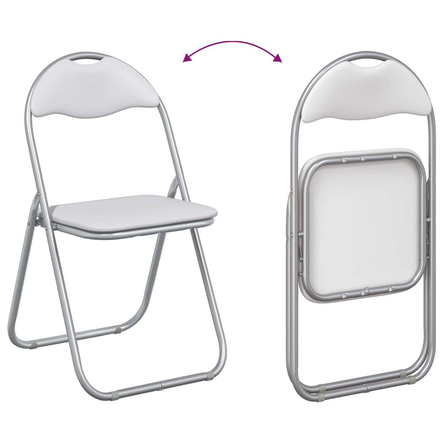 Folding Chair 2 pcs White and Grey 48 x 43.5 x 81 cm