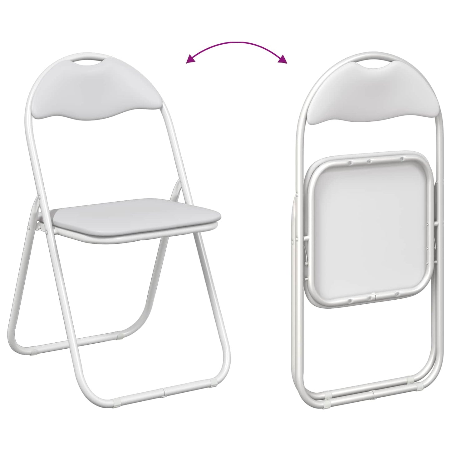 Folding Chair 8 pcs White 48 x 43.5 x 81 cm Faux Leather