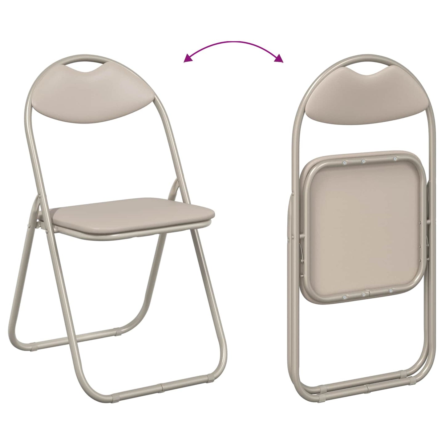 Folding Chair 2 pcs Sand 48 x 43.5 x 81 cm Faux Leather