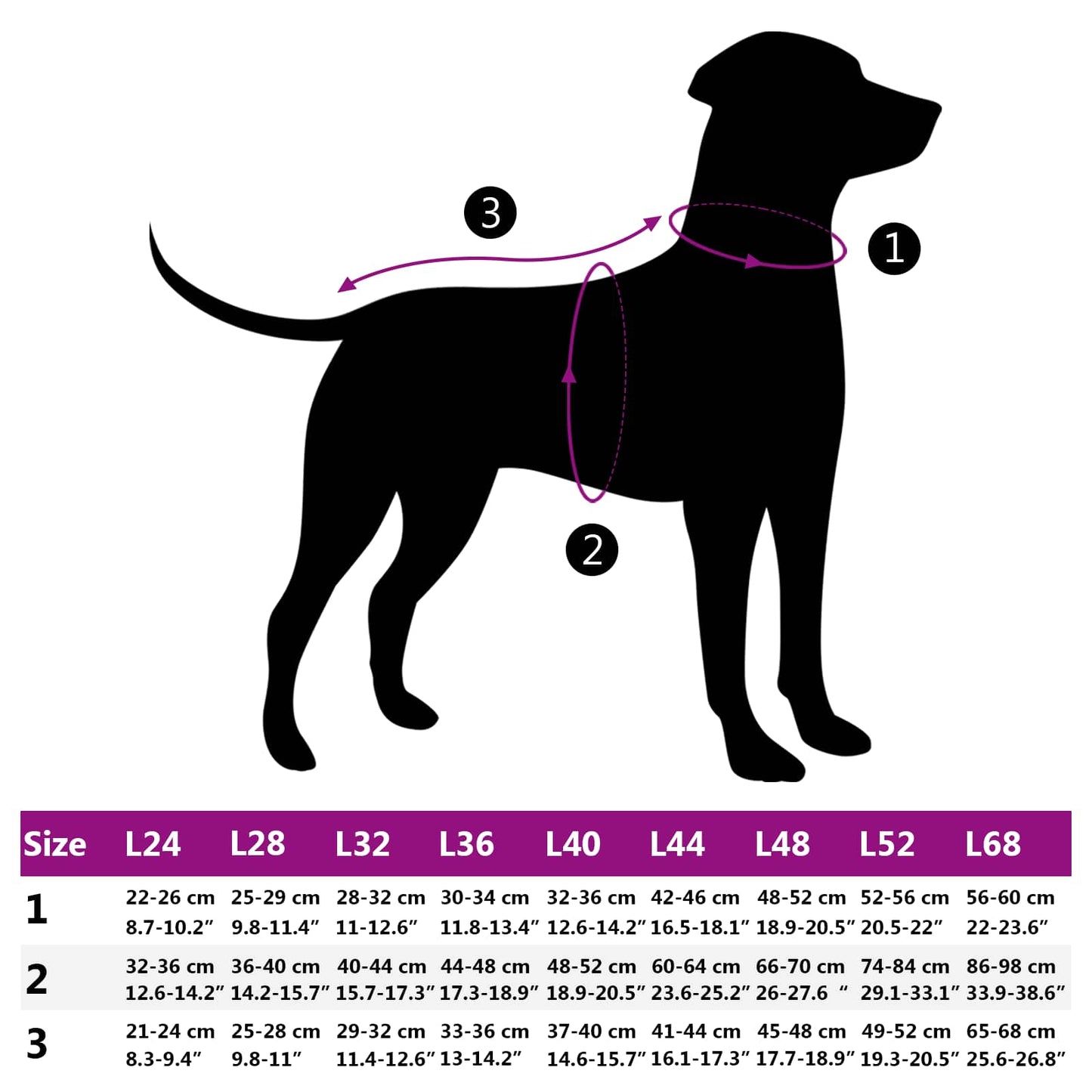 Dog Coat Black L52 Fleece and Polyester